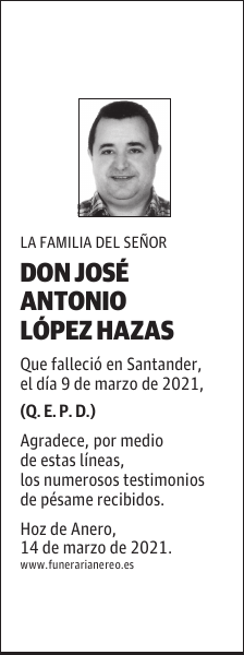 DON JOSÉ ANTONIO LÓPEZ HAZAS