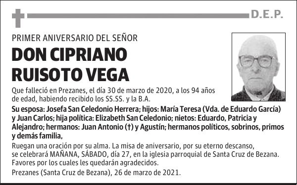 DON CIPRIANO RUISOTO VEGA