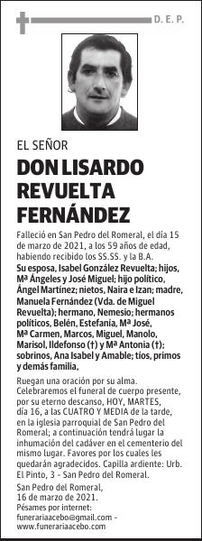 DON LISARDO REVUELTA FERNÁNDEZ