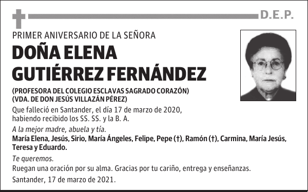 DOÑA ELENA GUTIÉRREZ FERNÁNDEZ