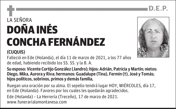 DOÑA INÉS CONCHA FERNÁNDEZ