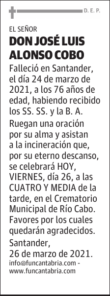 DON JOSÉ LUIS ALONSO COBO