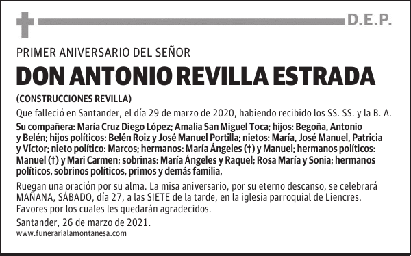 DON ANTONIO REVILLA ESTRADA