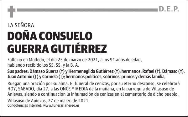 DOÑA CONSUELO GUERRA GUTIÉRREZ