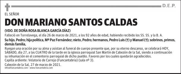 DON MARIANO SANTOS CALDAS