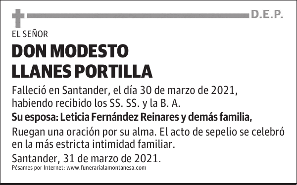 DON MODESTO LLANES PORTILLA