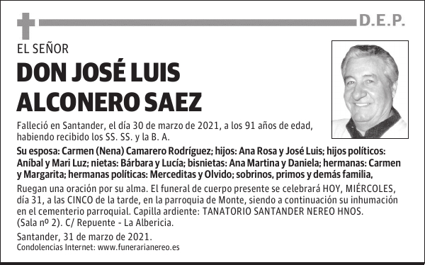 DON JOSÉ LUIS ALCONERO SAEZ