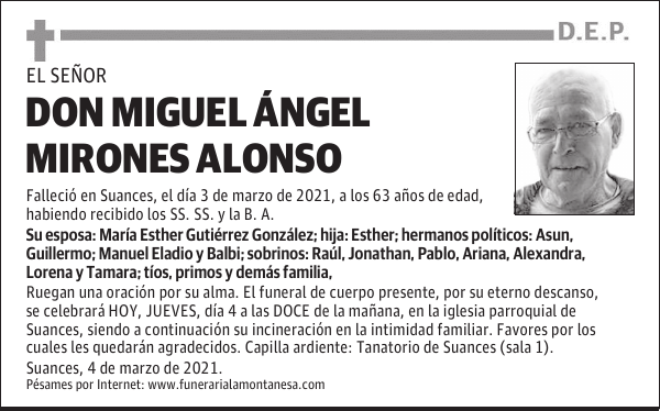 DON MIGUEL ÁNGEL MIRONES ALONSO