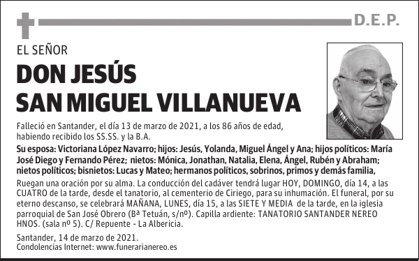 DON JESÚS SAN MIGUEL VILLANUEVA