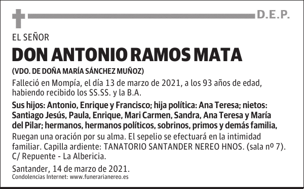 DON ANTONIO RAMOS MATA