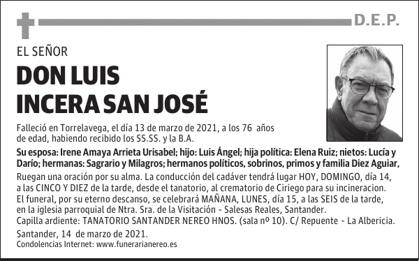 DON LUIS INCERA SAN JOSÉ