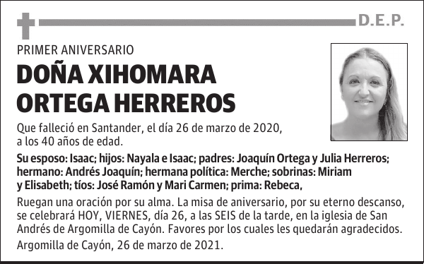 DOÑA XIHOMARA ORTEGA HERREROS