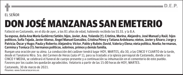 DON JOSÉ MANZANAS SAN EMETERIO