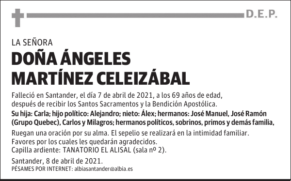 DOÑA ÁNGELES MARTÍNEZ CELEIZÁBAL