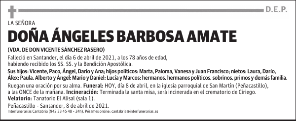 DOÑA ÁNGELES BARBOSA AMATE