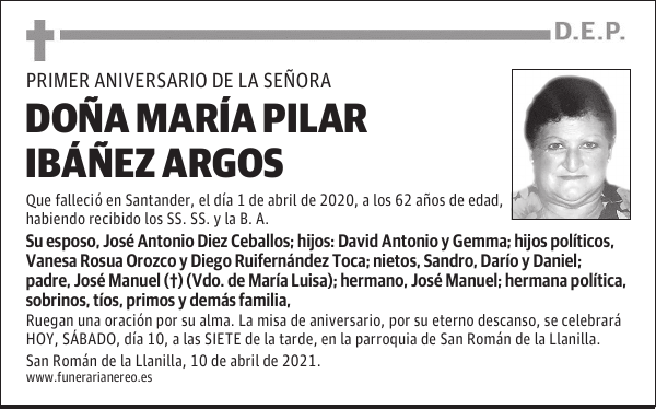 DOÑA MARÍA PILAR IBÁÑEZ ARGOS