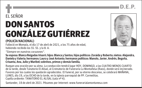 DON SANTOS GONZÁLEZ GUTIÉRREZ