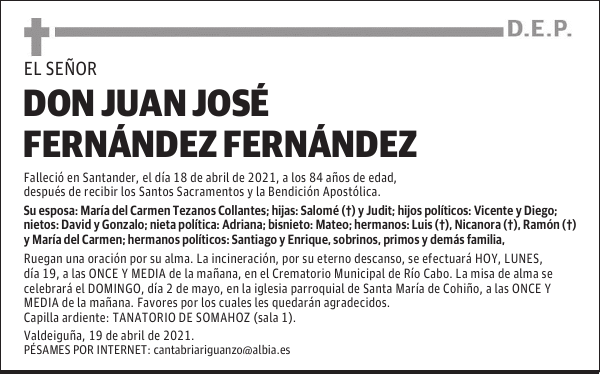 DON JUAN JOSÉ FERNÁNDEZ FERNÁNDEZ