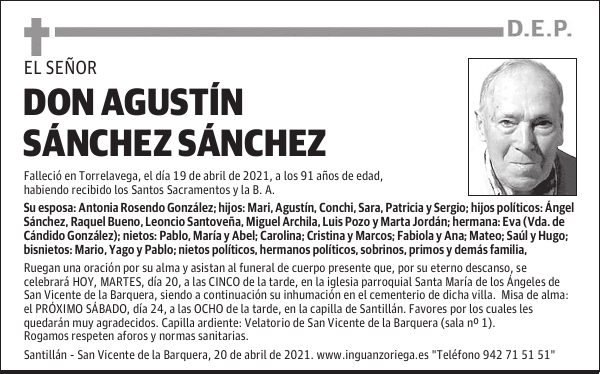 DON AGUSTÍN SÁNCHEZ SÁNCHEZ