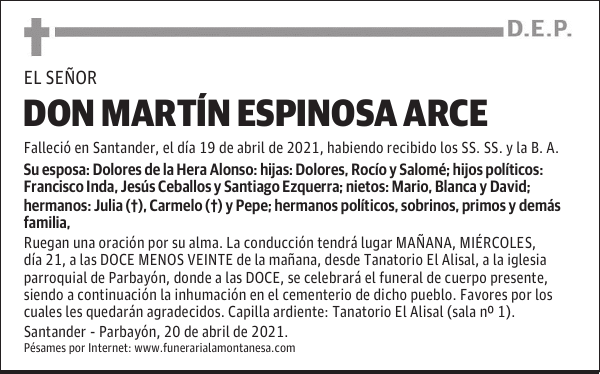 DON MARTÍN ESPINOSA ARCE