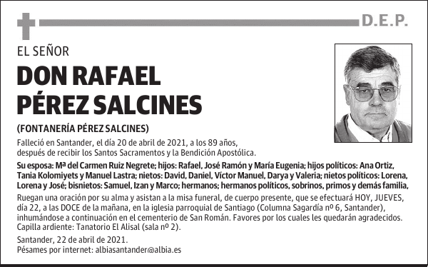 DON RAFAEL PÉREZ SALCINES