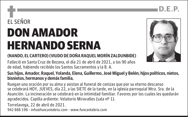 DON AMADOR HERNANDO SERNA