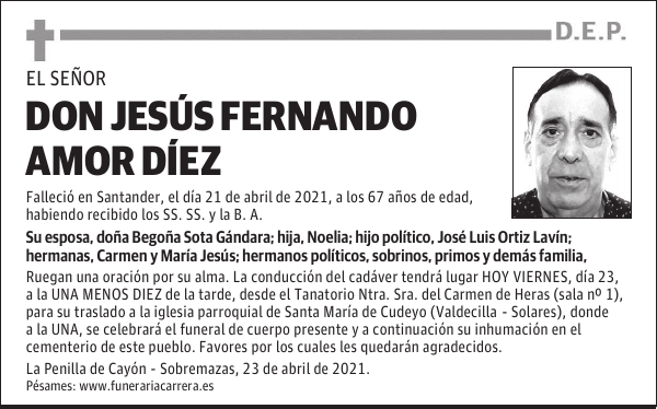 DON JESÚS FERNANDO AMOR DÍEZ