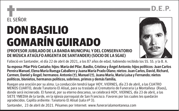 DON BASILIO GOMARÍN GUIRADO