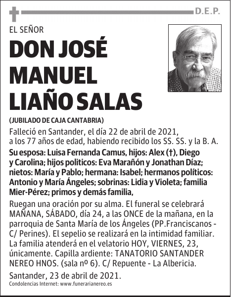 DON JOSÉ MANUEL LIAÑO SALAS