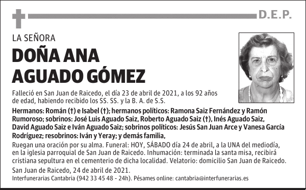 DOÑA ANA AGUADO GÓMEZ