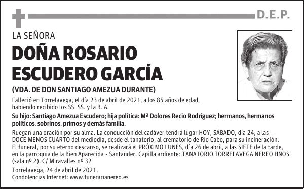 DOÑA ROSARIO ESCUDERO GARCÍA