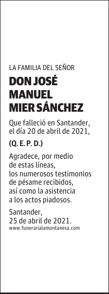 DON JOSÉ MANUEL MIER SÁNCHEZ