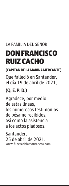 DON FRANCISCO RUIZ CACHO