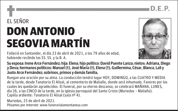 DON ANTONIO SEGOVIA MARTÍN
