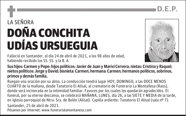 DOÑA CONCHITA UDÍAS URSUEGUIA