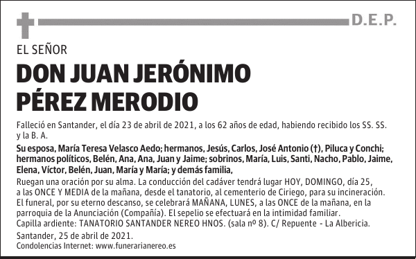 DON JUAN JERÓNIMO PÉREZ MERODIO