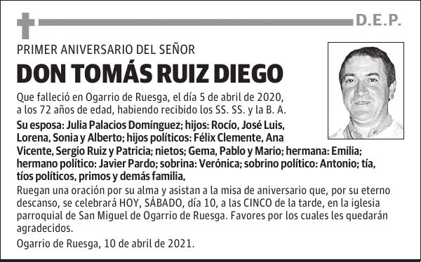 DON TOMÁS RUIZ DIEGO