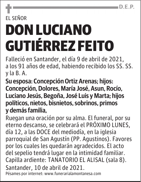 DON LUCIANO GUTIÉRREZ FEITO