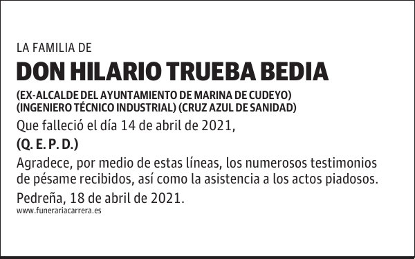 DON HILARIO TRUEBA BEDIA