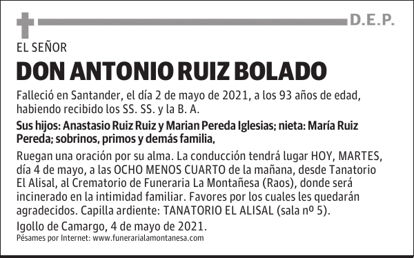 DON ANTONIO RUIZ BOLADO