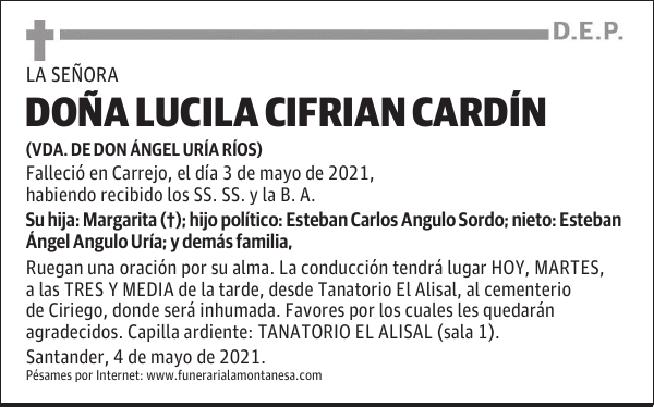 DOÑA LUCILA CIFRIAN CARDÍN
