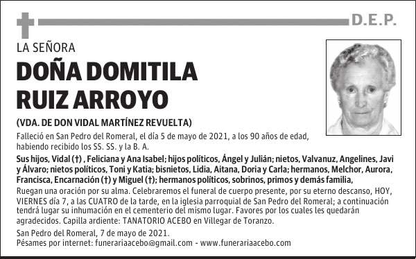 DOÑA DOMITILA RUIZ ARROYO