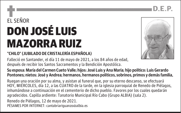 DON JOSÉ LUIS MAZORRA RUIZ