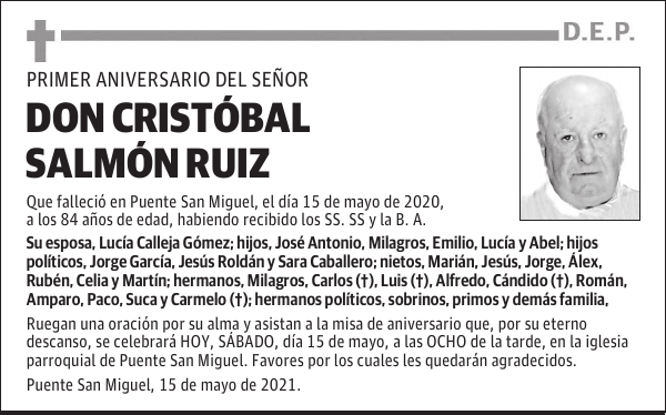 DON CRISTÓBAL SALMÓN RUIZ