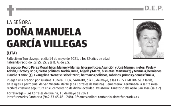 DOÑA MANUELA GARCÍA VILLEGAS