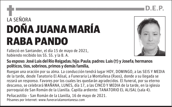 DOÑA JUANA MARÍA RABA PANDO