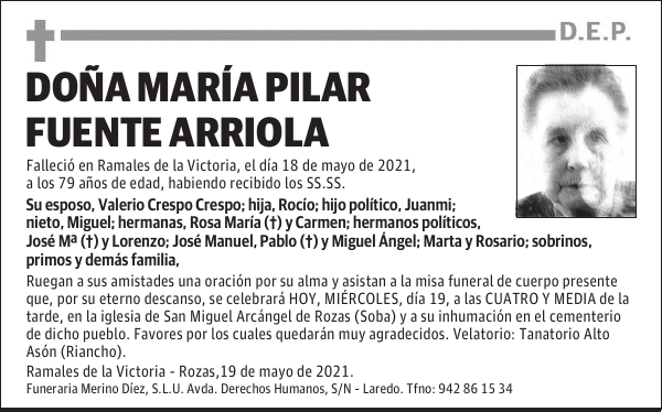 DOÑA MARÍA PILAR FUENTE ARRIOLA