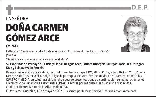 DOÑA CARMEN GÓMEZ ARCE