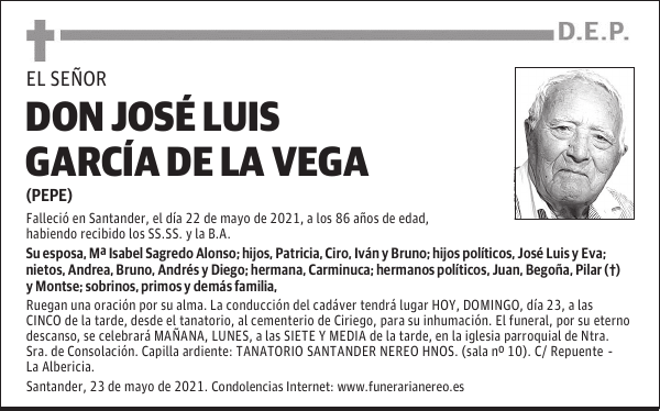 DON JOSÉ LUIS GARCÍA DE LA VEGA