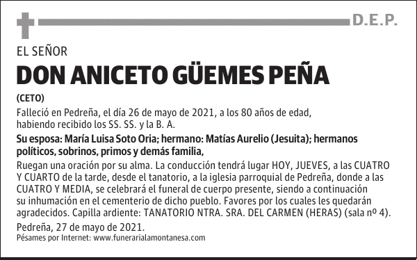 DON ANICETO GÜEMES PEÑA
